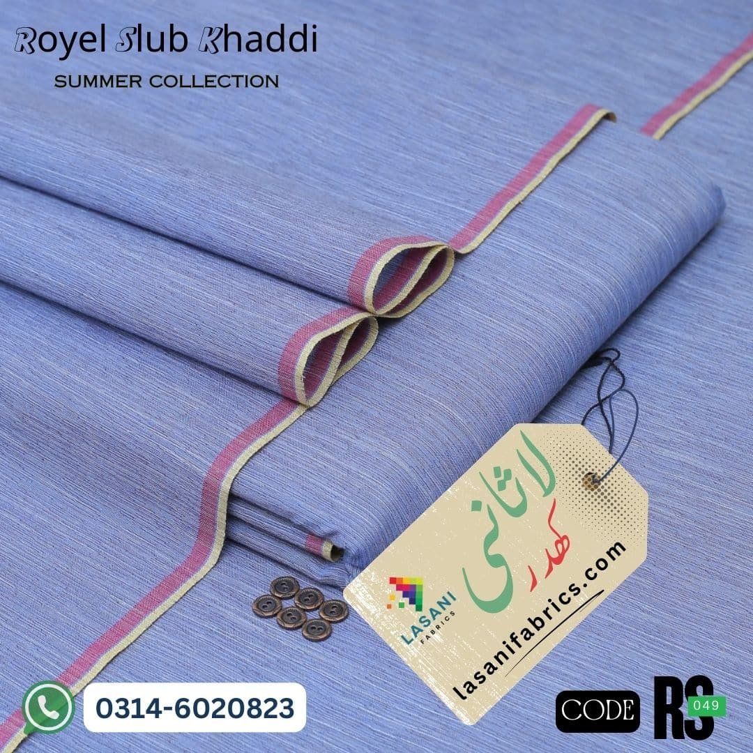 Royel Slub Khaddar -Royel Blue-RS-049