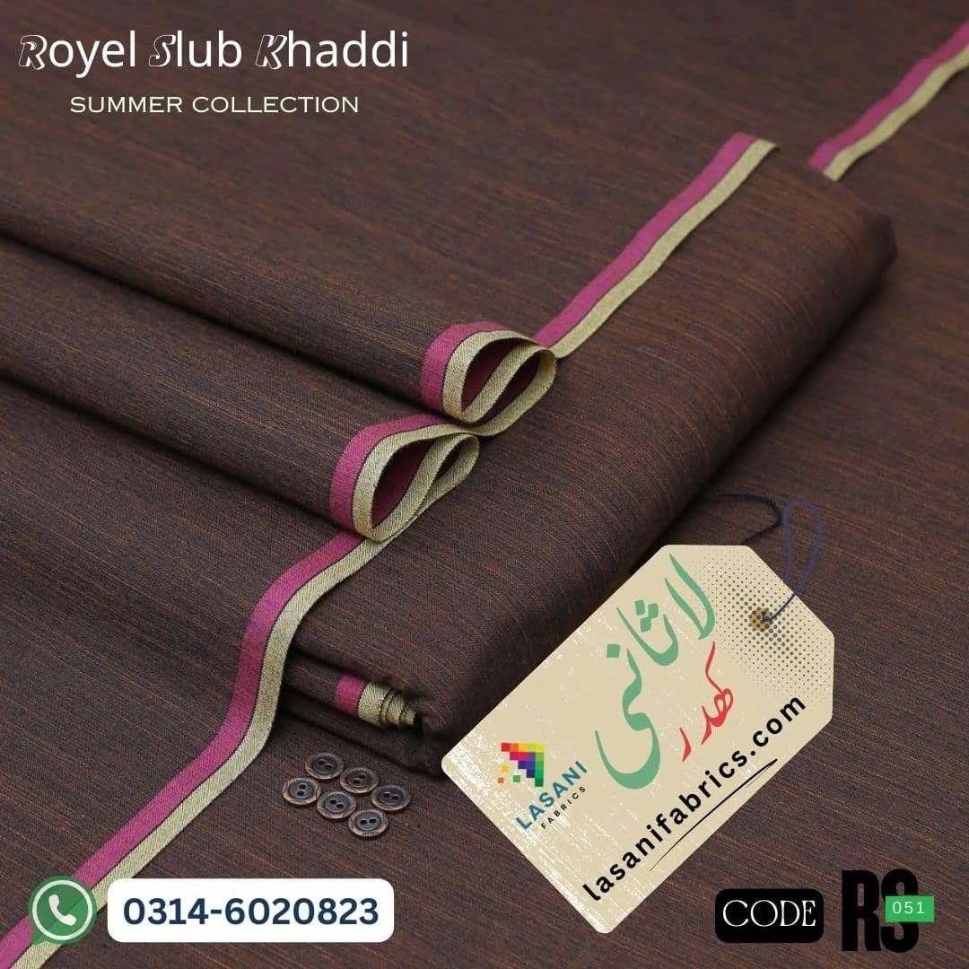 Royel Slub Khaddar -Chocolate-RS-051