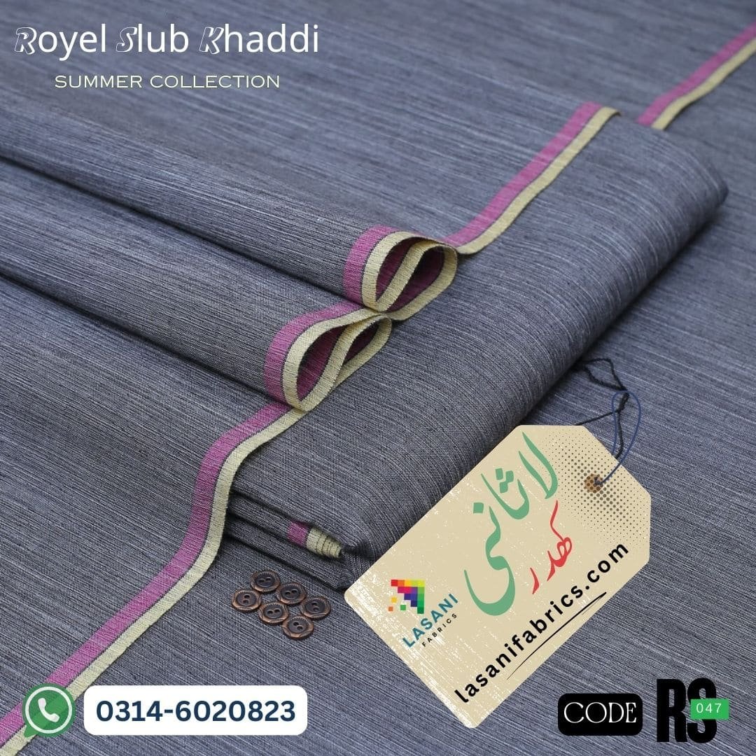 Royel Slub Khaddar -Dark Grey-RS-047