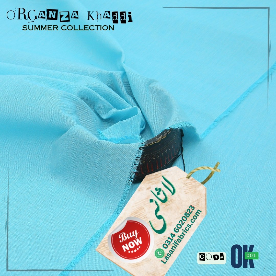 Organza Cotton Khaddar -Ferozi-OK-01