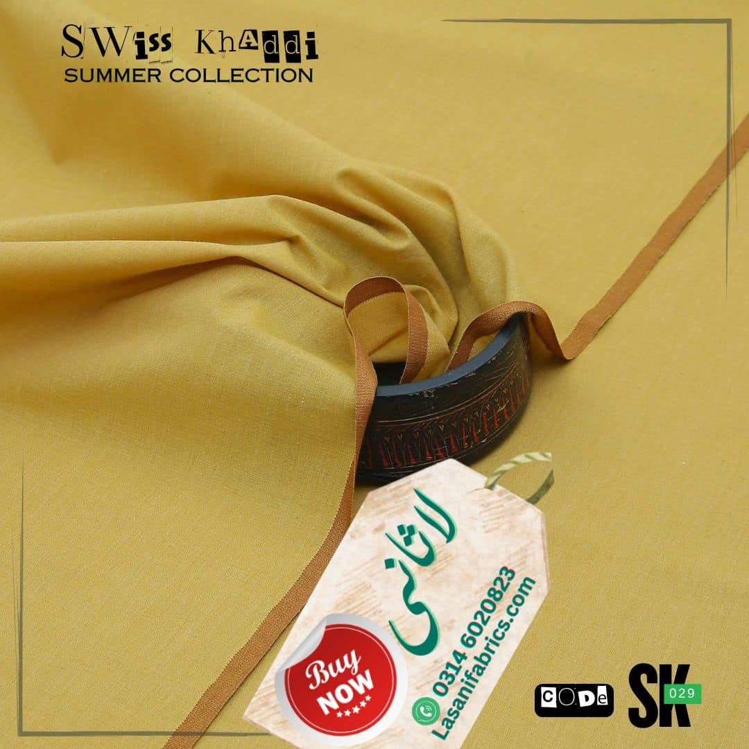 Swiss Cotton Khaddar -Musturd-SK-29