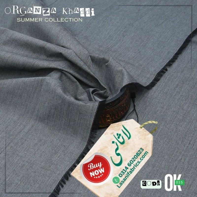 Organza Cotton Khaddar - Grey-OK-15