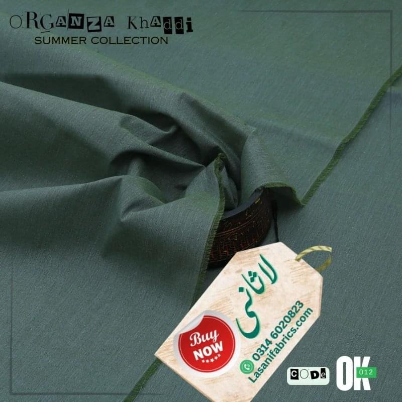 Organza Cotton Khaddar - Light Green-OK-12