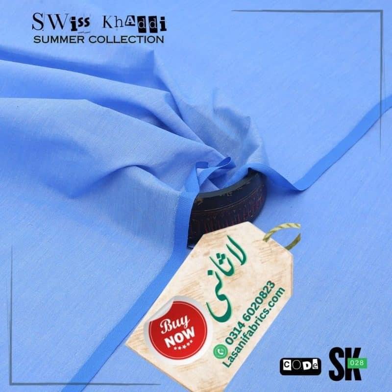 Swiss Cotton Khaddar -Sky Blue-SK-28